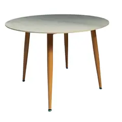 OH MI HOGAR - Mesa de Comedor Redonda de Cuarzo Calacatta Soft 100cm de Diámetro