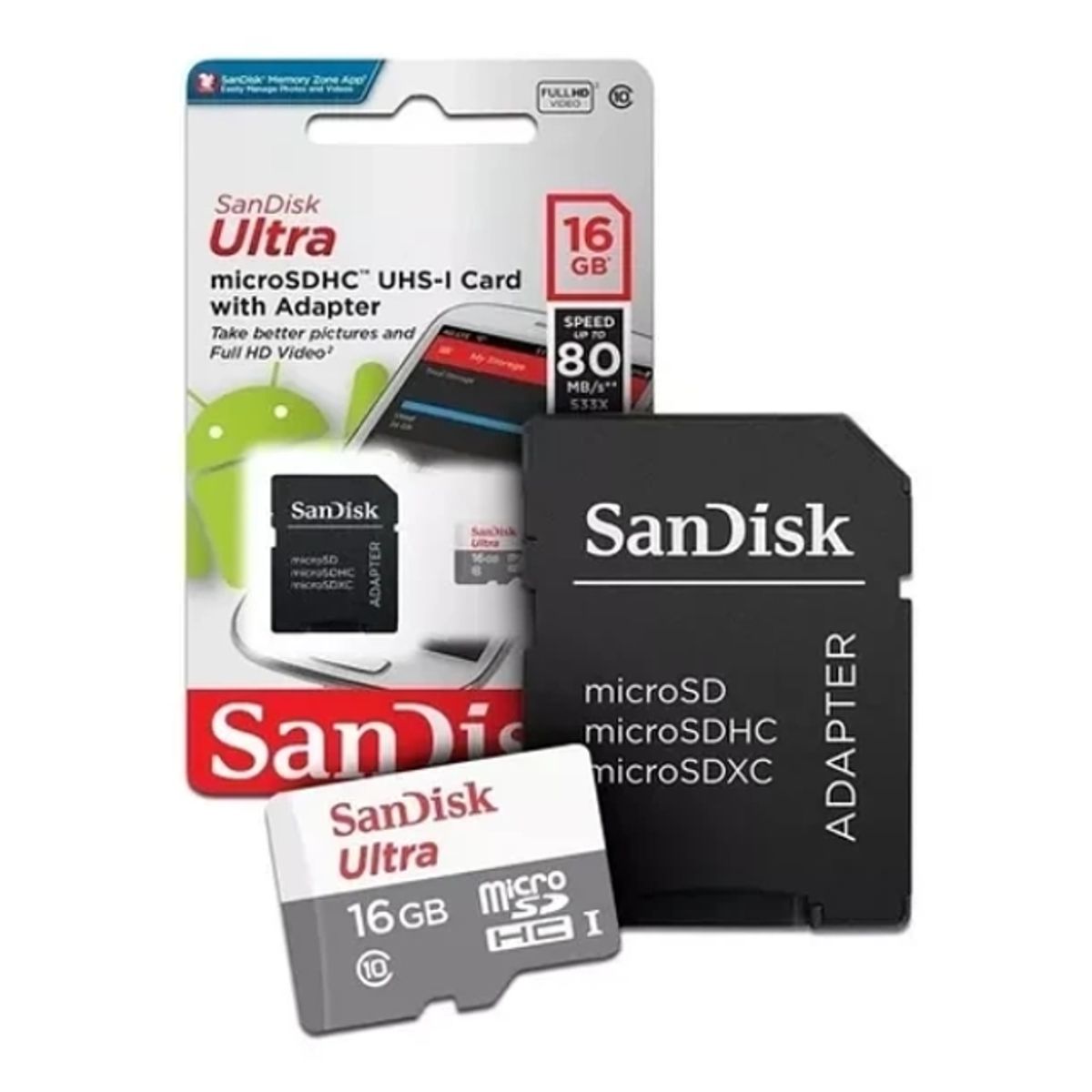 SANDISK - Memoria Micro Sd Sandisk Ultra 16gb + Adaptador