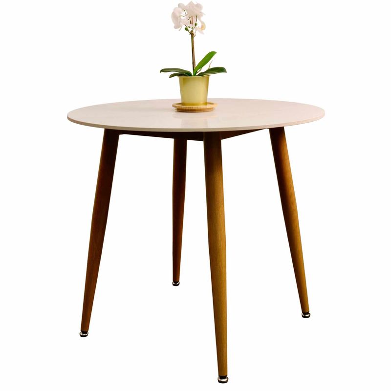 OH MI HOGAR - Mesa de Comedor Redonda de Cuarzo Calacatta Soft 80cm de Diámetro