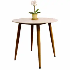 OH MI HOGAR - Mesa de Comedor Redonda de Cuarzo Calacatta Soft 80cm de Diámetro