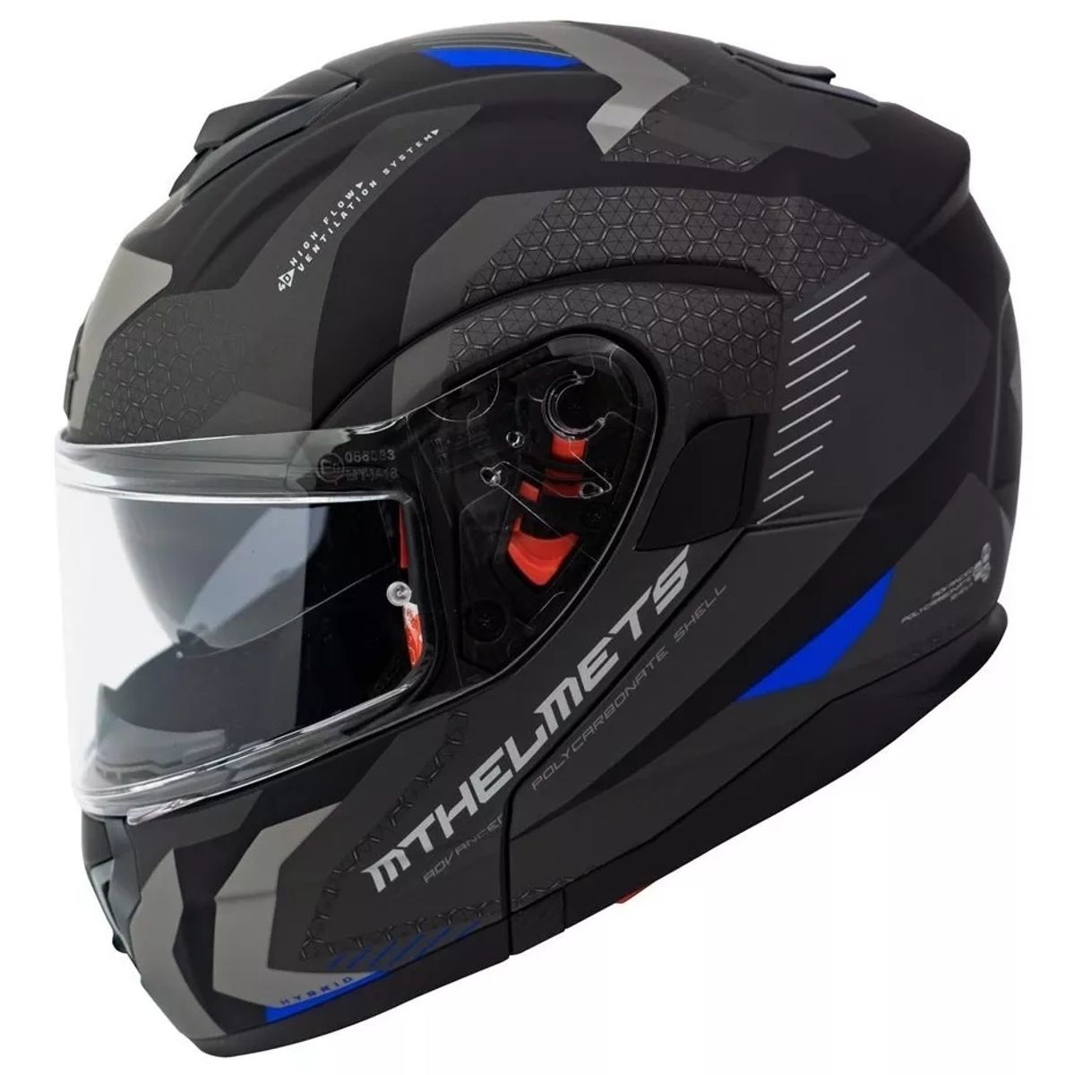GENERICO - Casco De Moto  Atom Sv Híbrido Azul Mate + Fogoff S