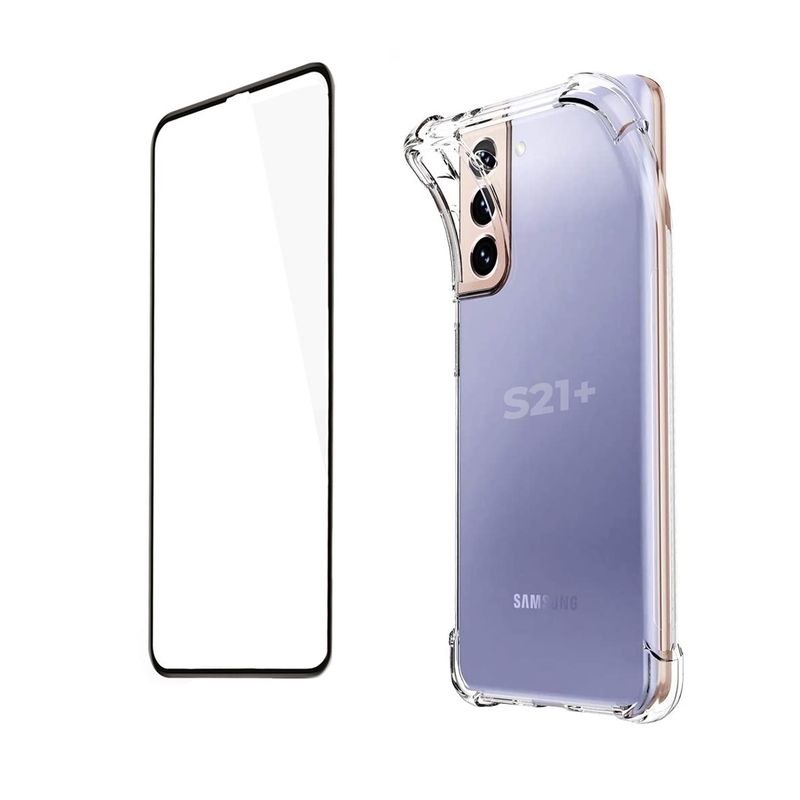 GENERICO - Carcasa para Samsung S21 Plus Transparente + Lamina de Ceramica