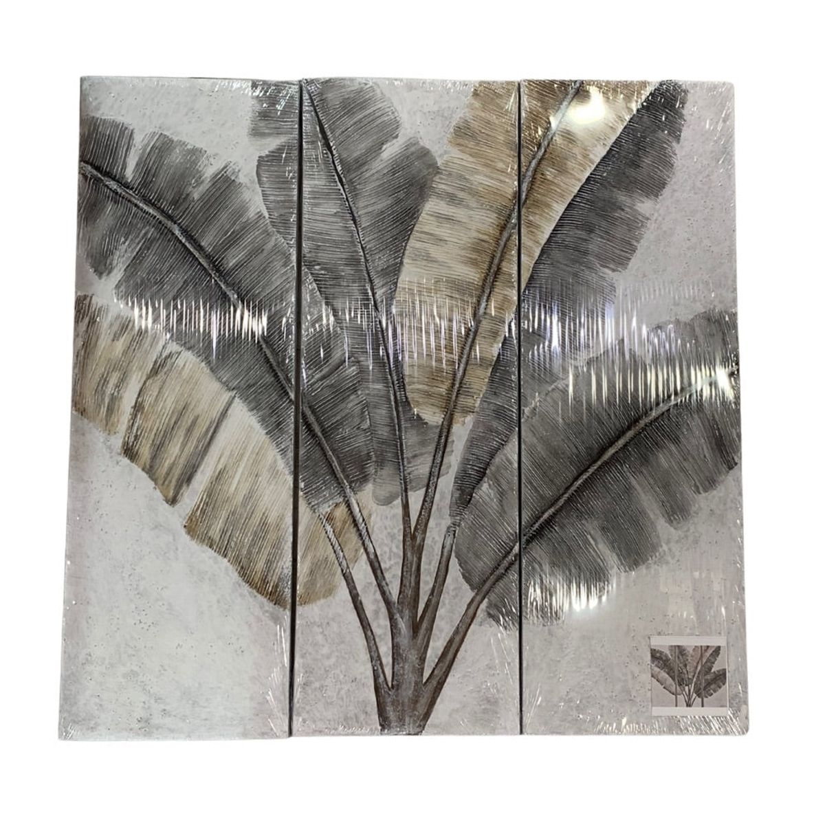 GENERICO - Cuadro Seccionado Hojas x3 90x90cm