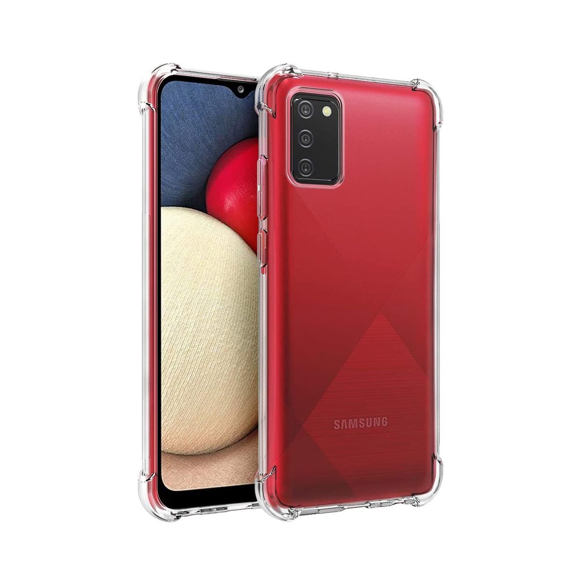 GENERICO - Carcasa para Samsung A02  A02S Transparente Reforzada Antigolpes