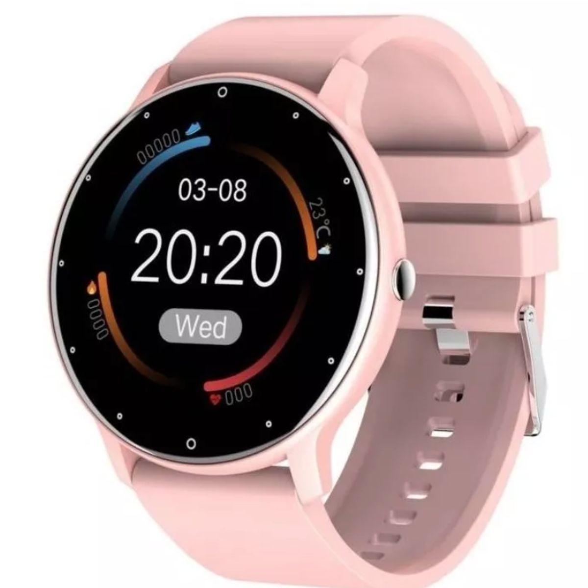 GENERICO - Smartwatch Genérica ZL02 caja rosa malla rosa de silicona