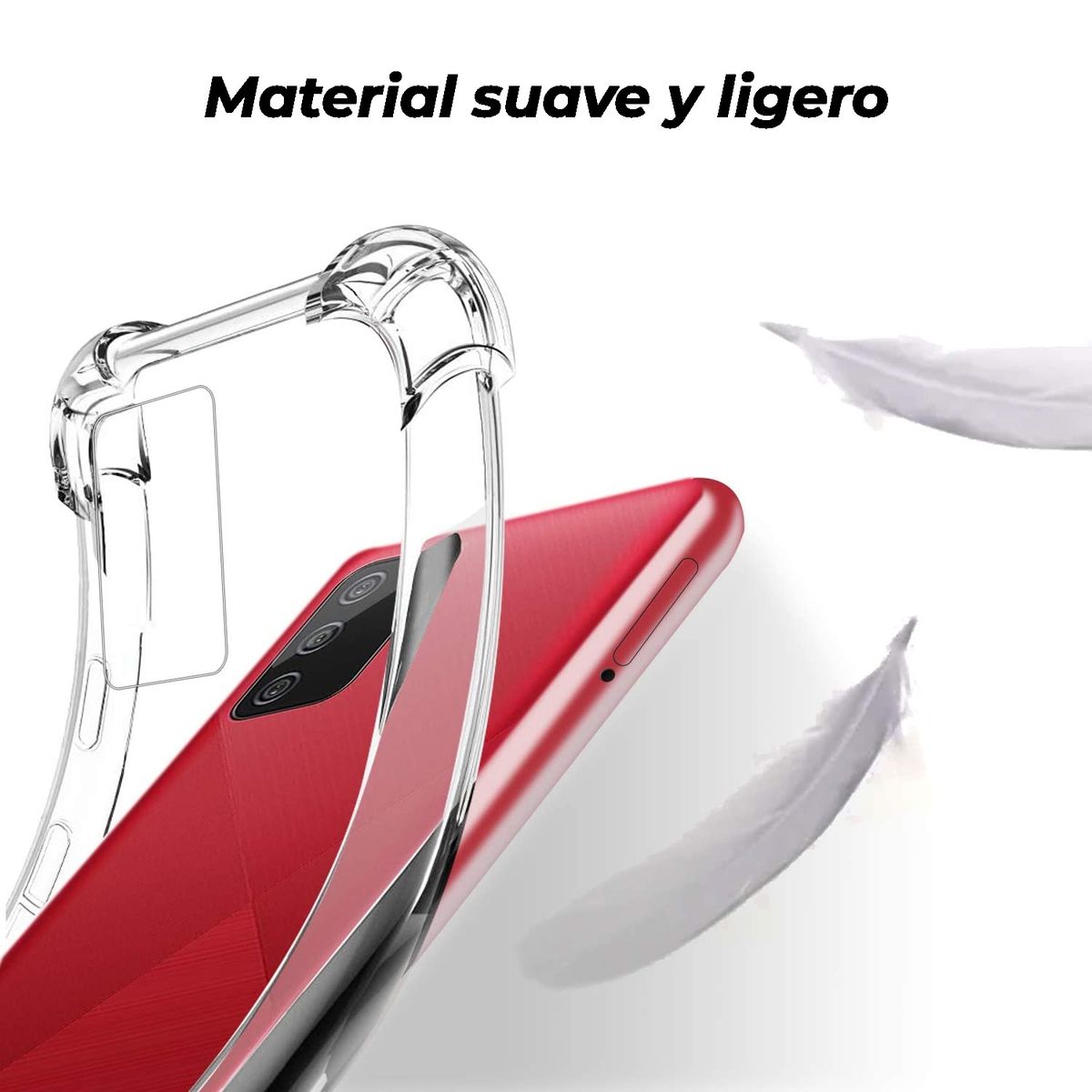 GENERICO - Carcasa para Samsung A02 A02S Transparente + Lamina de Ceramica