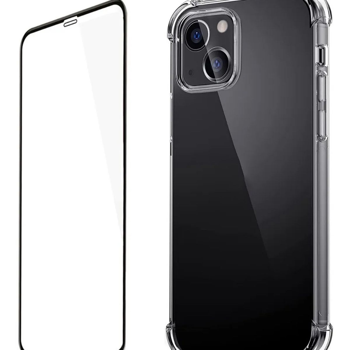 GENERICO - Carcasa para iPhone 13 Transparente Reforzada + Lamina de Ceramica