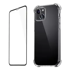 GENERICO - Carcasa para iPhone 13 Transparente Reforzada + Lamina de Ceramica