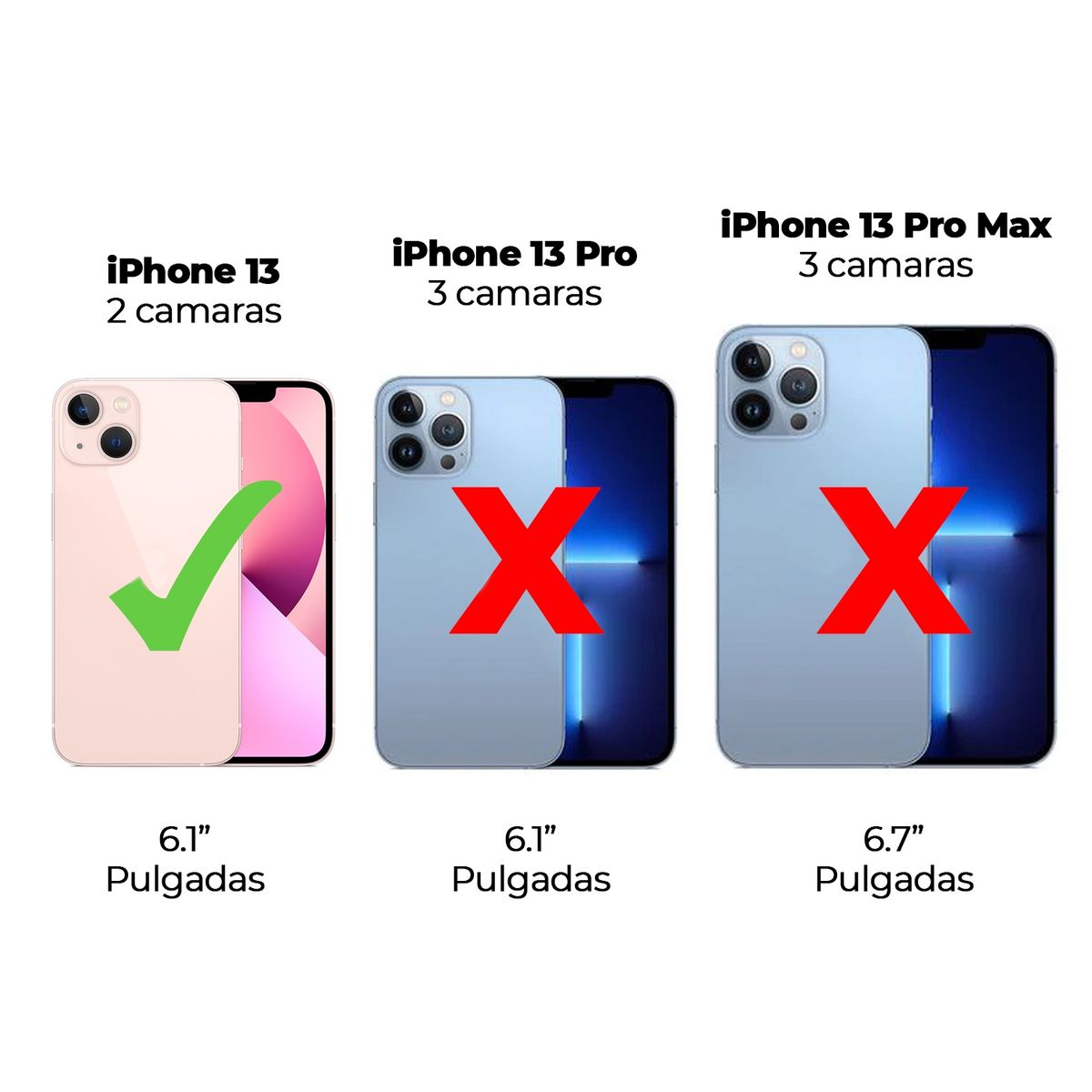 GENERICO - Carcasa para iPhone 13 Transparente Reforzada + Lamina de Ceramica