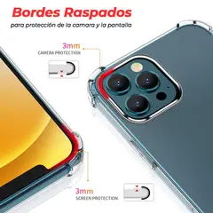 GENERICO - Carcasa para iPhone 12 Pro Transparente Reforzada + Lamina de Ceramica
