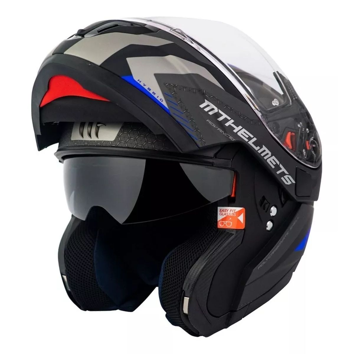 GENERICO - Casco De Moto  Atom Sv Híbrido Azul Mate + Fogoff M
