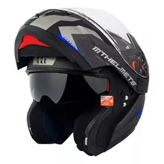 GENERICO - Casco De Moto Atom Sv Híbrido Azul Mate + Fogoff M
