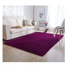 GENERICO - Alfombra peluda de living tipo shaggy 240 x 200 morado