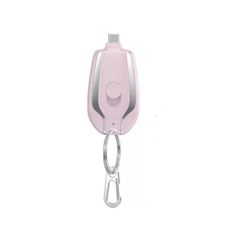 GENERICO - Llavero Portátil Mini Power Bank De 1500 Mah,Color Rosado Iphone