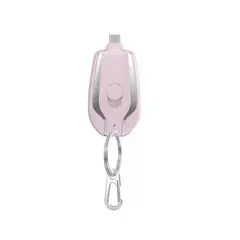 GENERICO - Llavero Portátil Mini Power Bank De 1500 Mah,Color Rosado Iphone