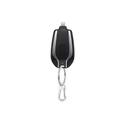 GENERICO - Llavero Portátil Mini Power Bank De 1500 Mah,Color Negro Iphone
