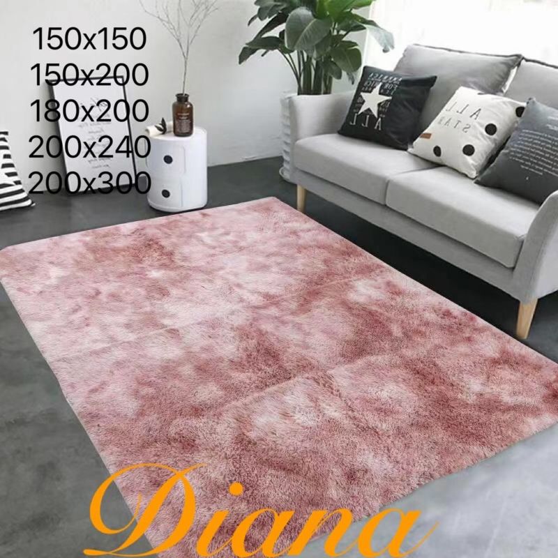 GENERICO - Alfombra peluda de living tipo shaggy 240 x 200 Palo Rosa Jaspeado