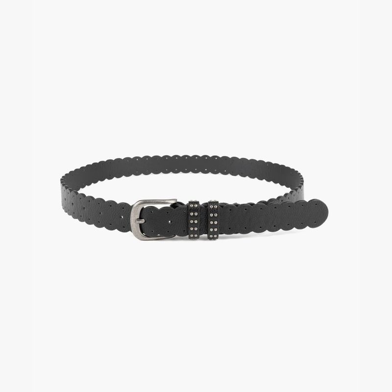 LOUNGE - Cinturón Mujer Borde Ondas ML Negro