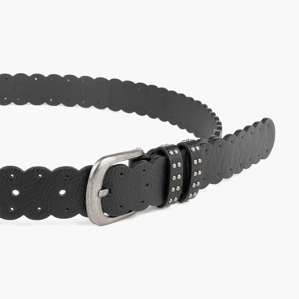 LOUNGE - Cinturón Mujer Borde Ondas ML Negro