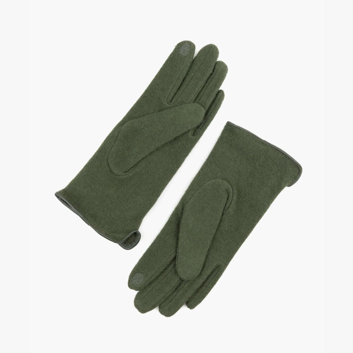 LOUNGE - Guantes Mujer Lana ML Verde Musgo