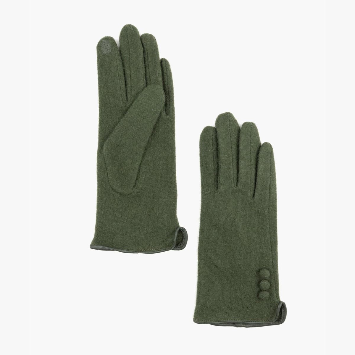 LOUNGE - Guantes Mujer Lana ML Verde Musgo
