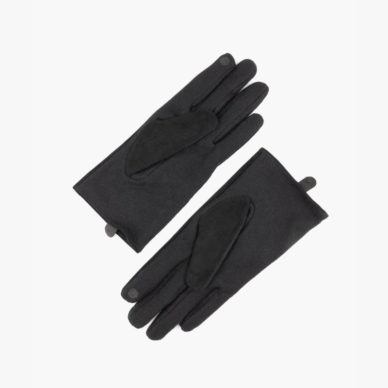 LOUNGE - Guantes Mujer Gamuza Y Lana SM Negro