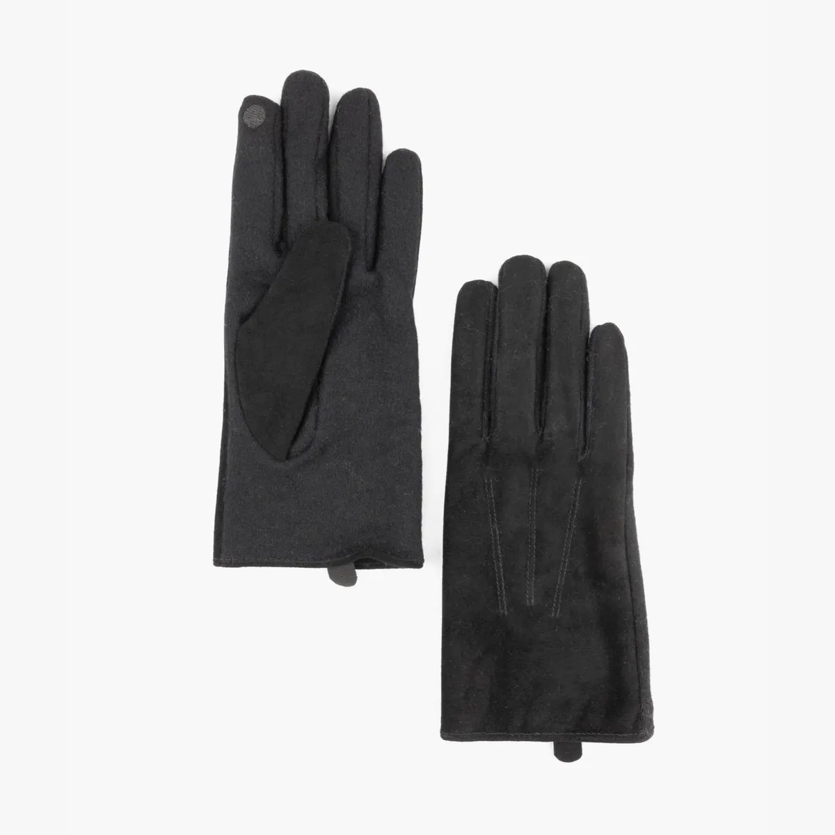 LOUNGE - Guantes Mujer Gamuza Y Lana SM Negro