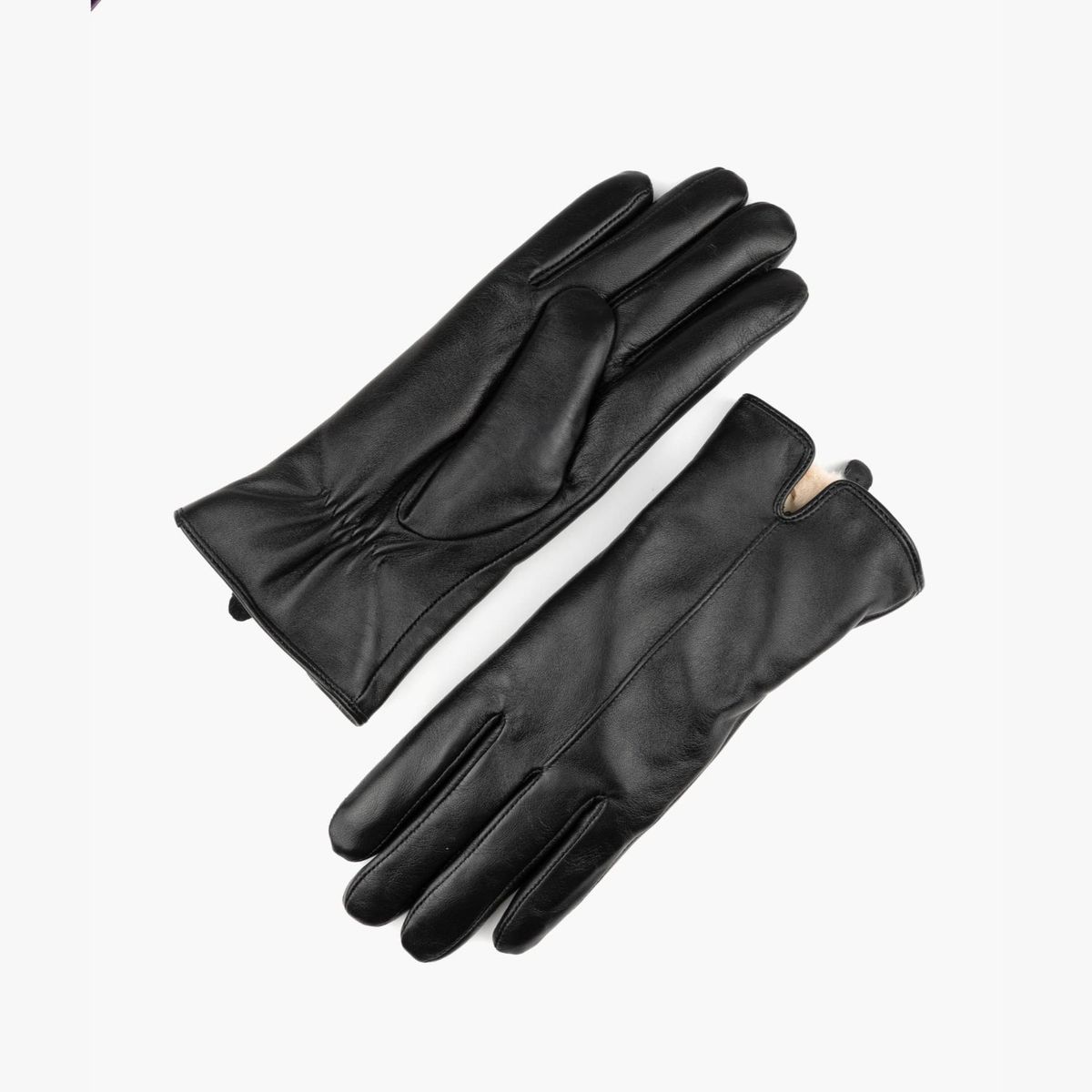 LOUNGE - Guantes Mujer Cuero Extra Suave SM Negro