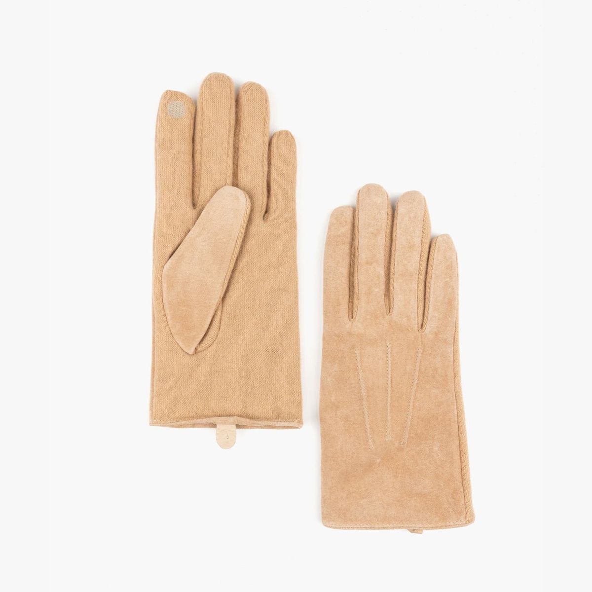 LOUNGE - Guantes Mujer Gamuza Y Lana ML Beige