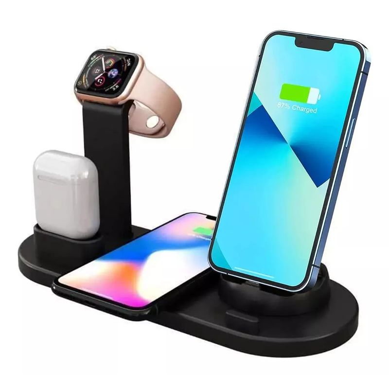 GENERICO - Estacion De Carga Inalambrica Para iPhone Airpod Smartwatch