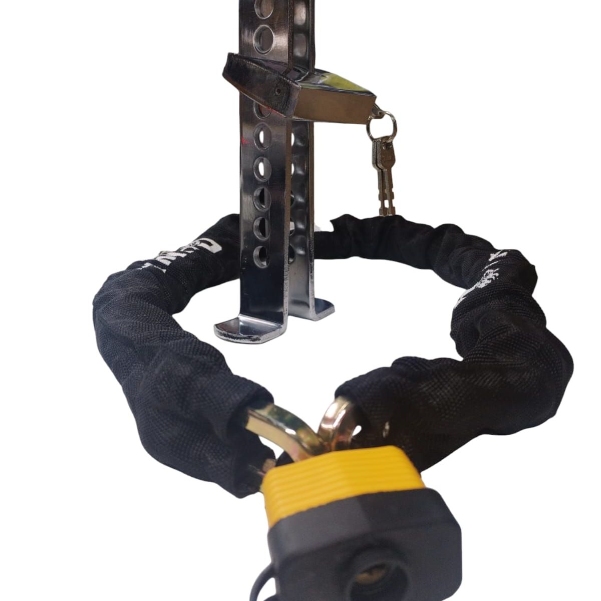 GENERICO - Cadena + Candado + Traba Pedal Antinapoleon Seguridad