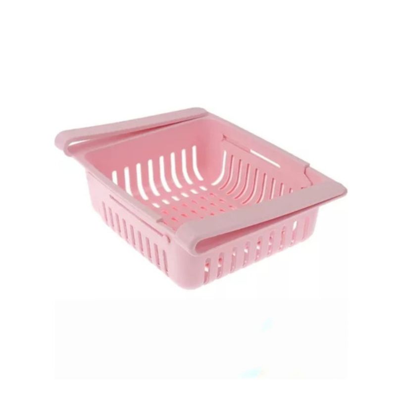 GENERICO - Organizador Retráctil Para Nevera Con Cajón Extraíble Cocina color rosado