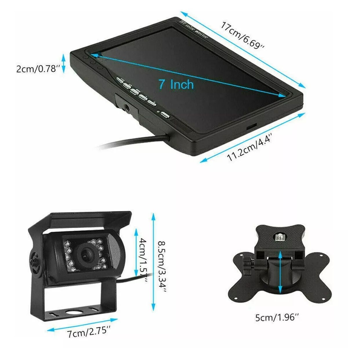 KUANGYE - Kit Retroceso Camara Camion/bus + Pantalla 7 Pulgadas