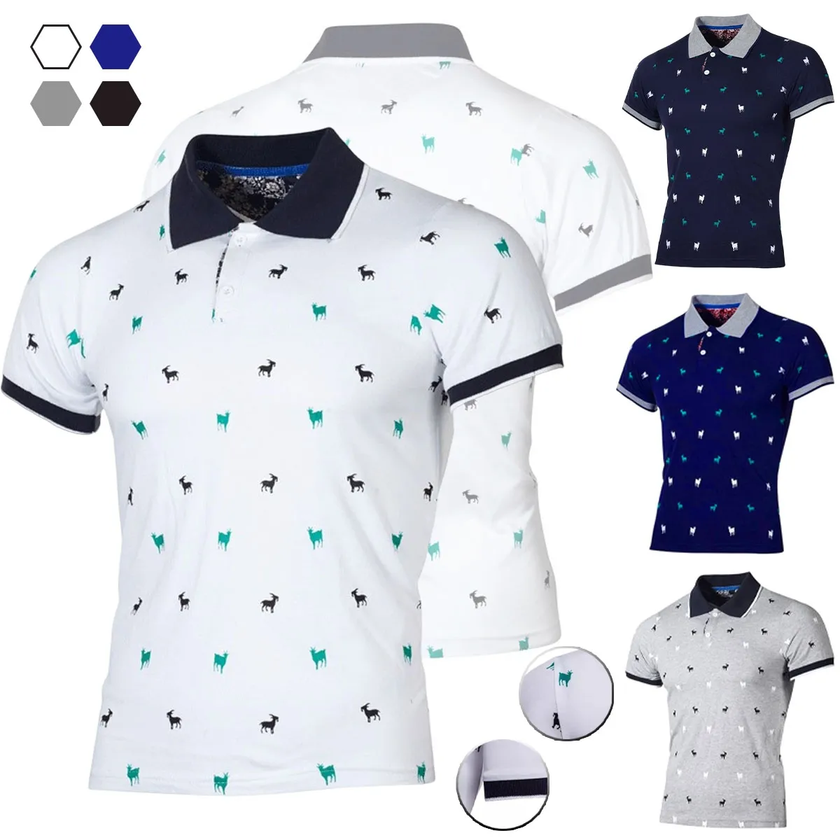 EDWINAYY - Polera Manga Corta Algodón Premium Textura Suave Hombre