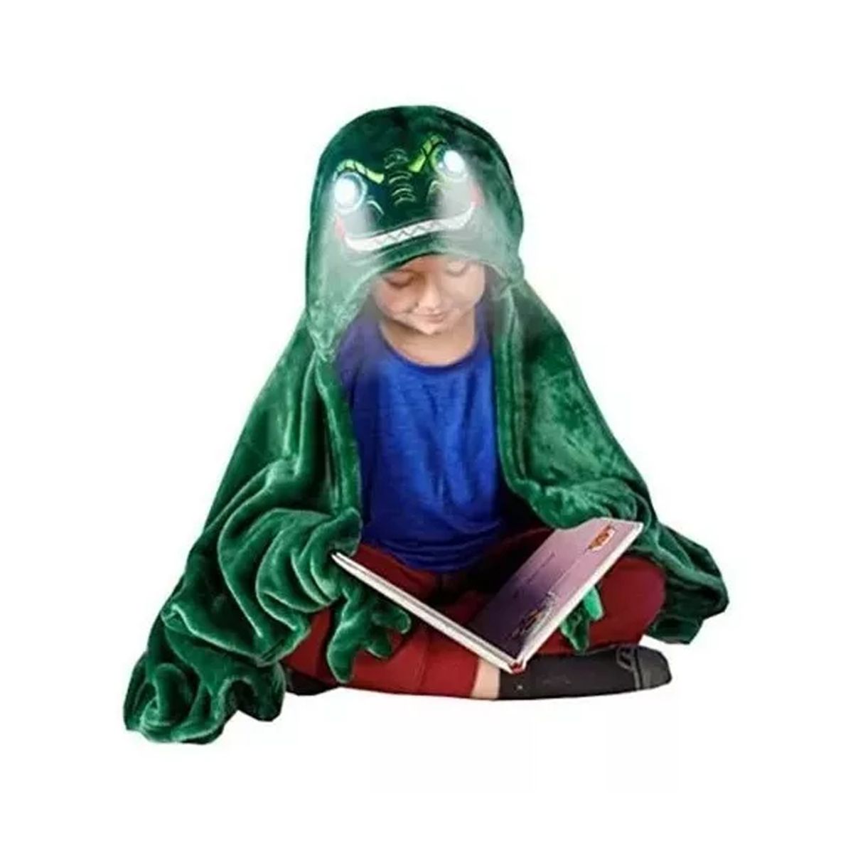 GENERICO - Cobija Frazada De Polar Con Capucha Ojos Luminosos Verde