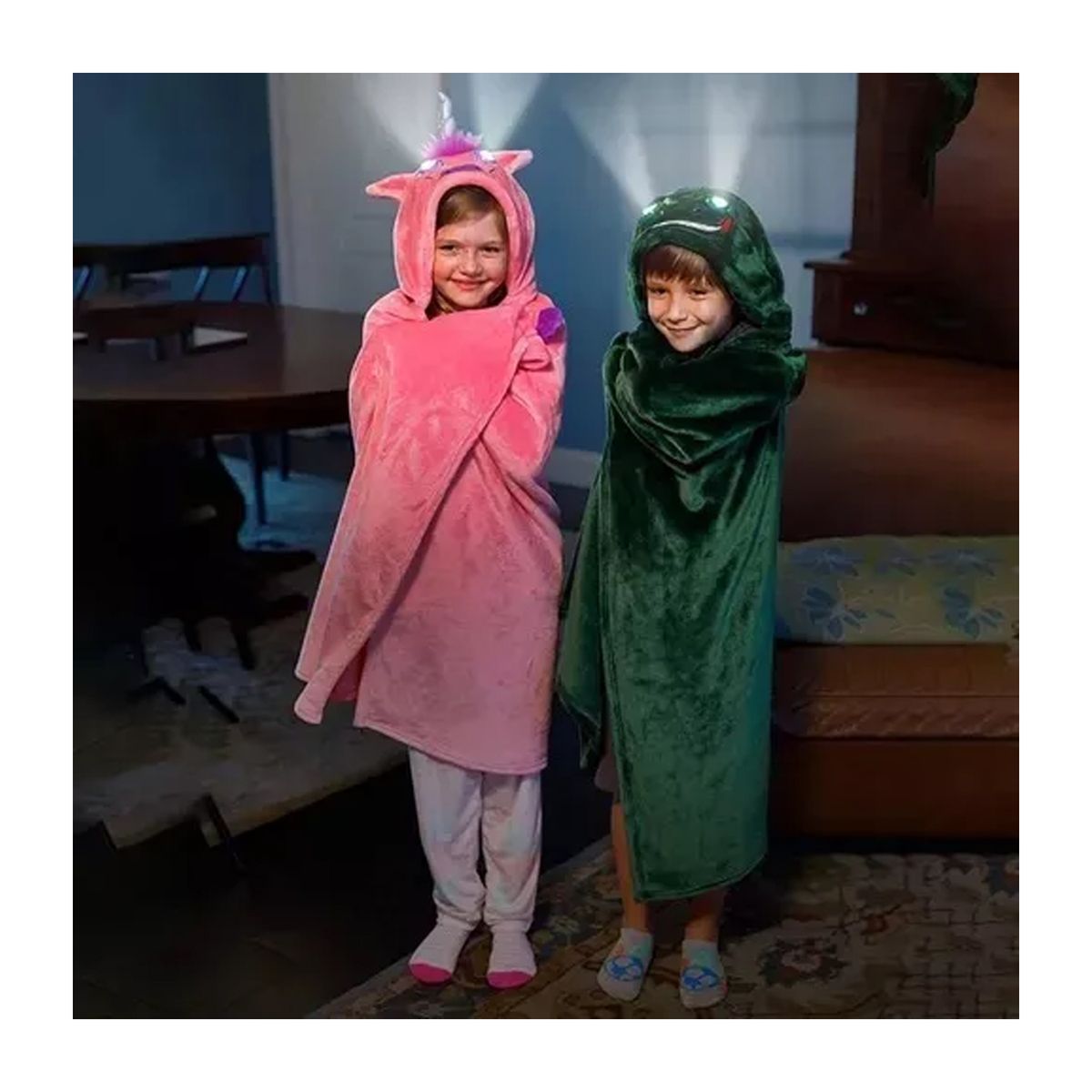 GENERICO - Cobija Frazada De Polar Con Capucha Ojos Luminosos Verde