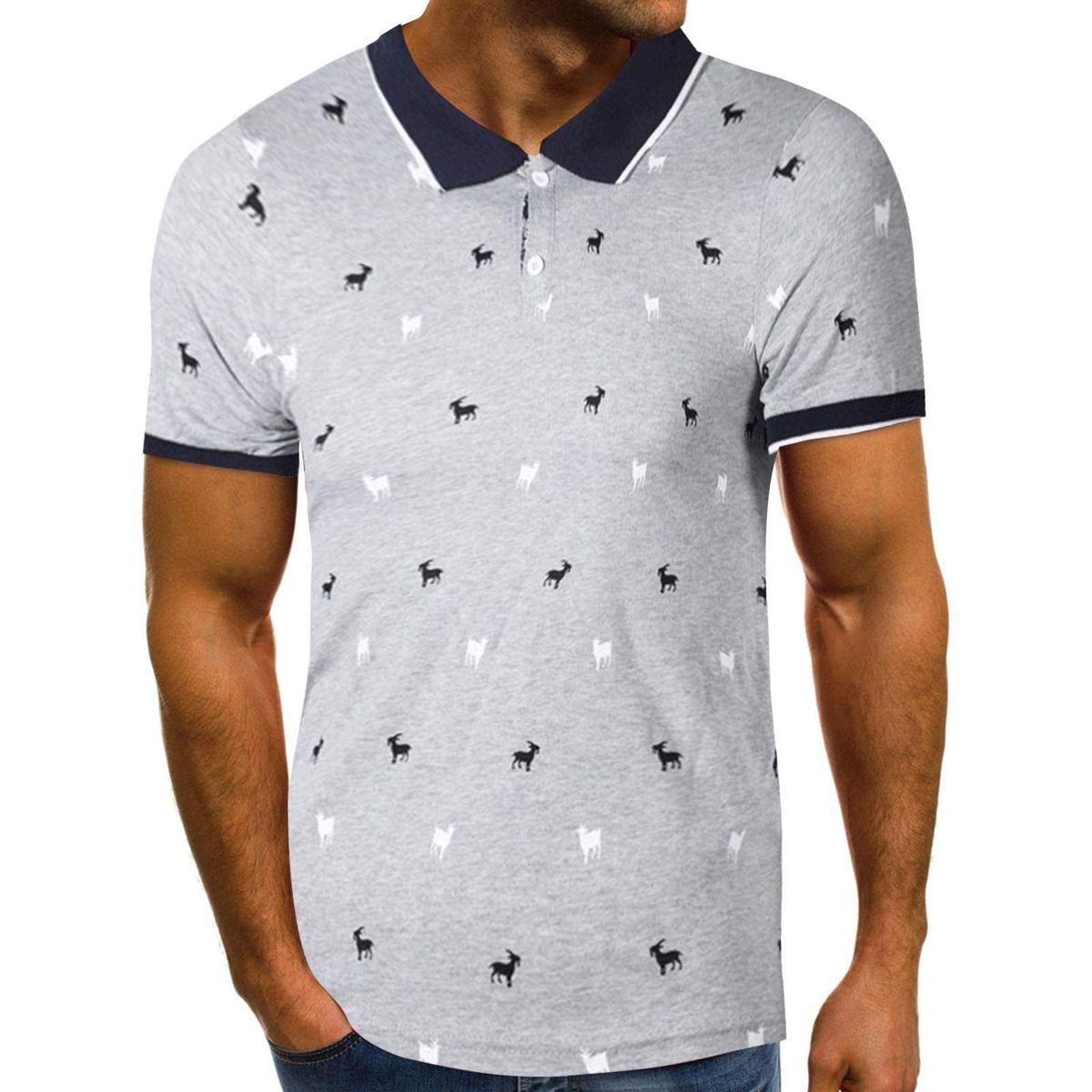 EDWINAYY - Polera Manga Corta Algodón Premium Textura Suave Hombre