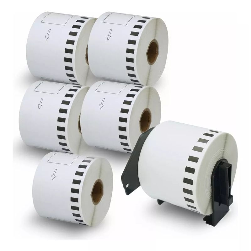 KUANGYE - Rollo + Soporte Etiqueta DK 2205 - 30.5m x 62mm - 6 Rollos