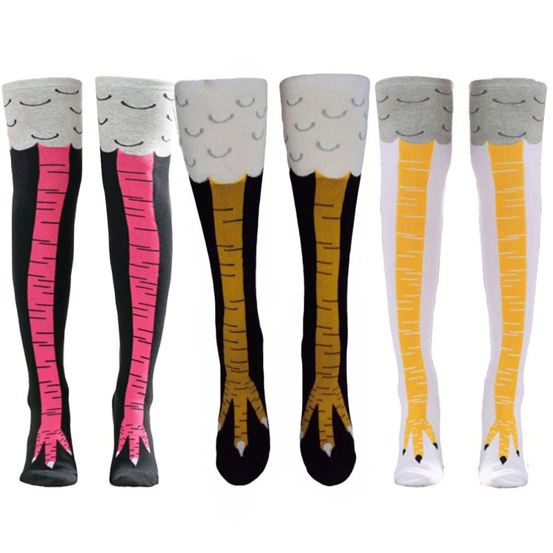 EVERSO - 3 Pare Medias De Patas De Pollo Sexys Divertidos Calcetines