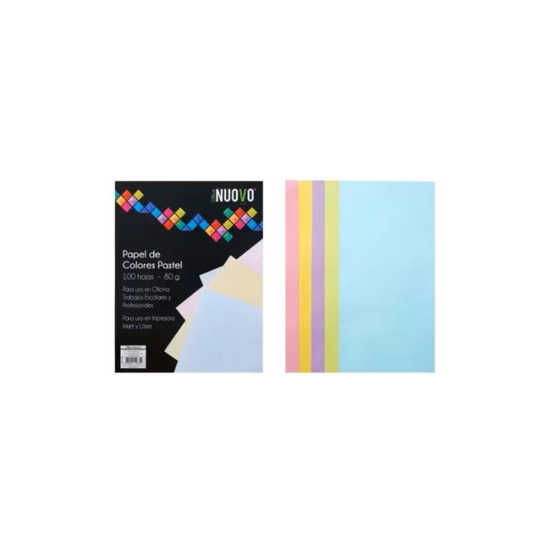 NUOVO - HOJAS DE COLORES PASTELES 100 UNIDADES NUOVO