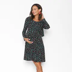 NALA - Vestido Lactancia Vuelo Leo Verde Agua Rojo Maternity