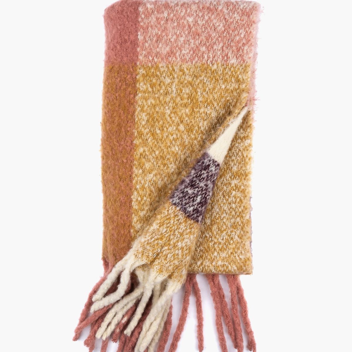 LOUNGE - Bufanda Mujer Cuadros Colores Rosado