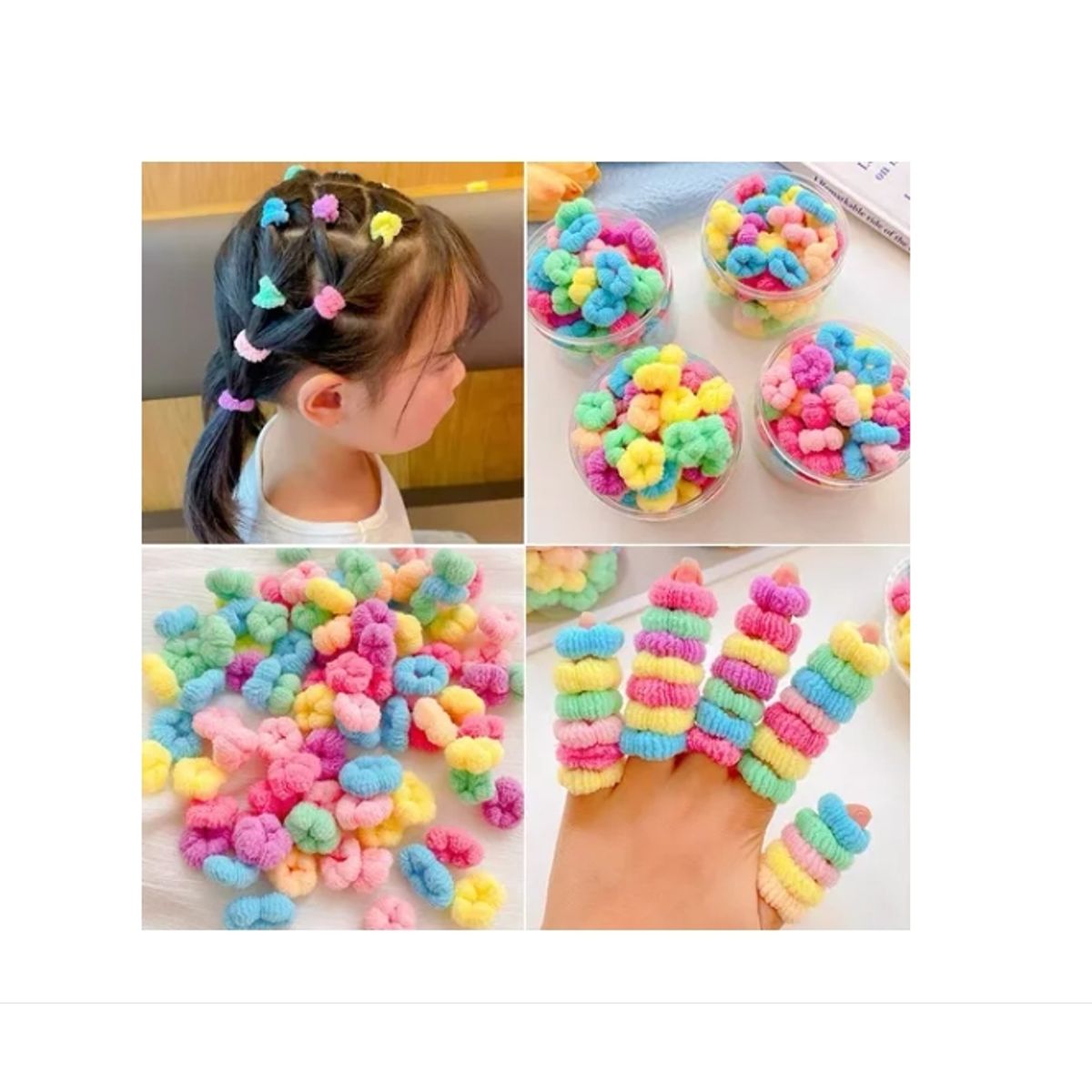 GENERICO - Pack 100 Colets Goma Elástica Cola Para Cabello Pelo