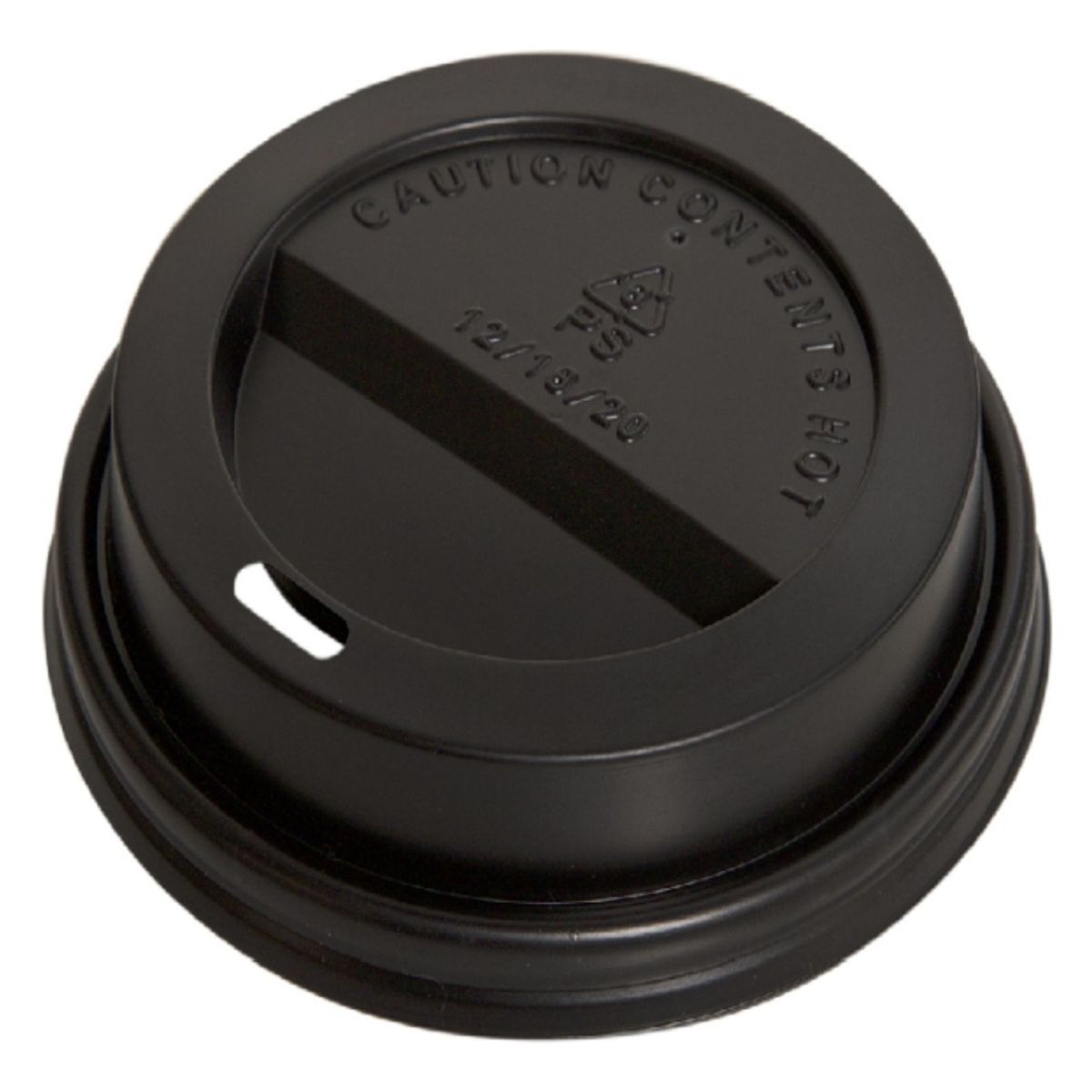 OMNIPACK - Tapa plana negra c/ boquilla para Vaso 12 oz (100 Unidades)