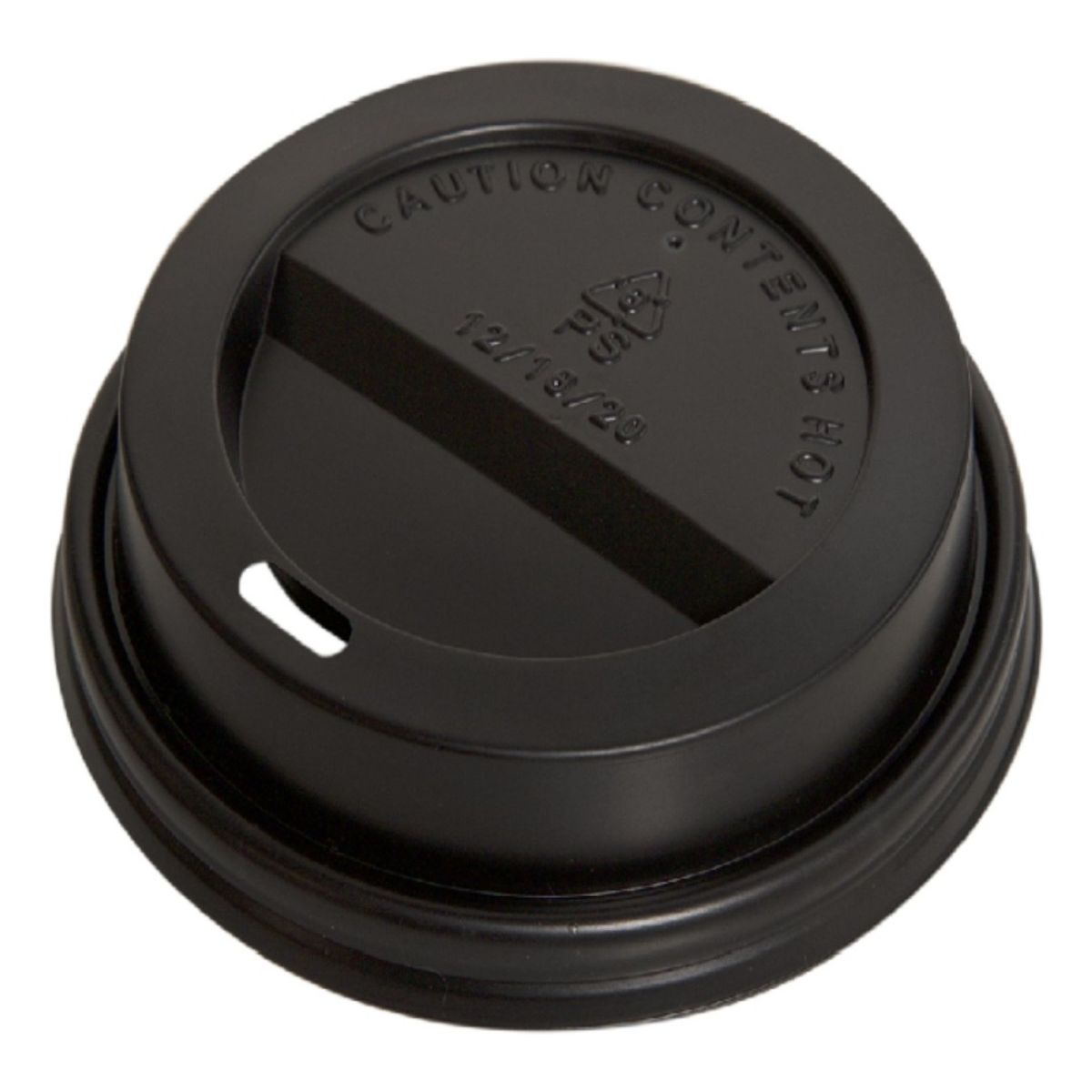 OMNIPACK - Tapa plana negra c/ boquilla para Vaso 12 oz (100 Unidades)