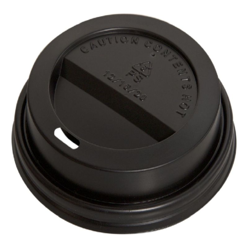 OMNIPACK - Tapa plana negra c/ boquilla para Vaso 12 oz (1000 Unidades)
