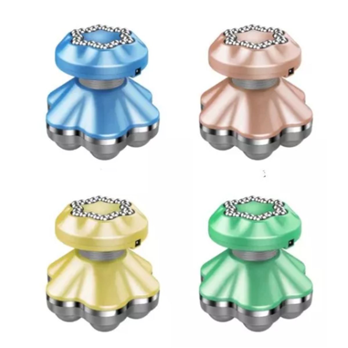 GENERICO - Mini Masajeador Cuello Cabeza Y A Pilas Y Usb Celeste