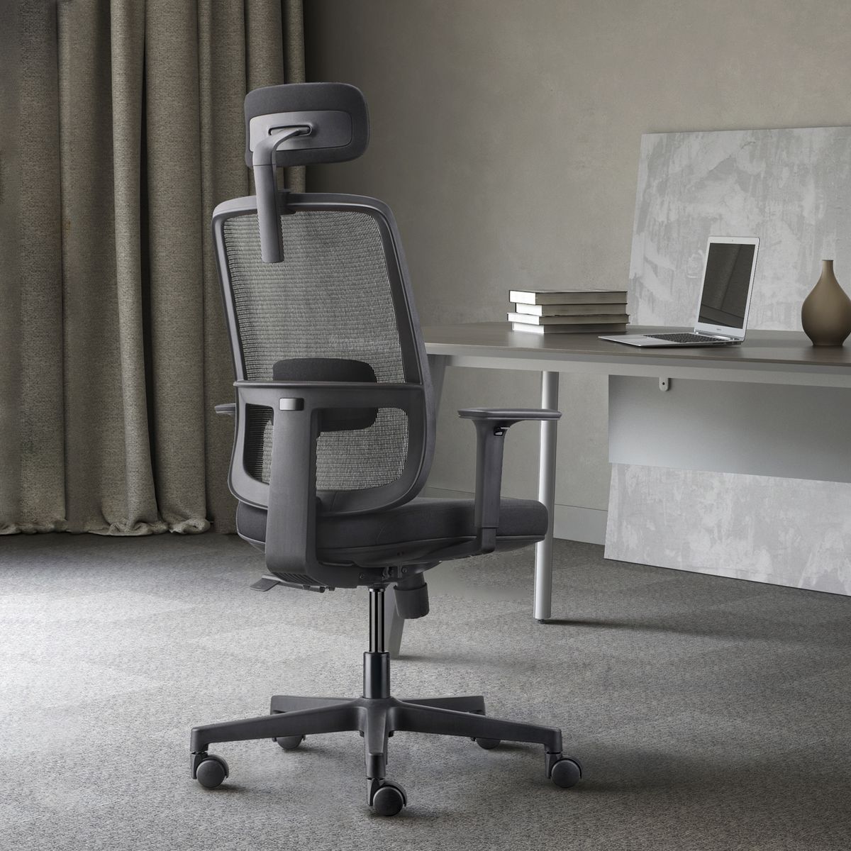 FORM OFFICE - Silla Oficina Lotto con cabecero Negro Form