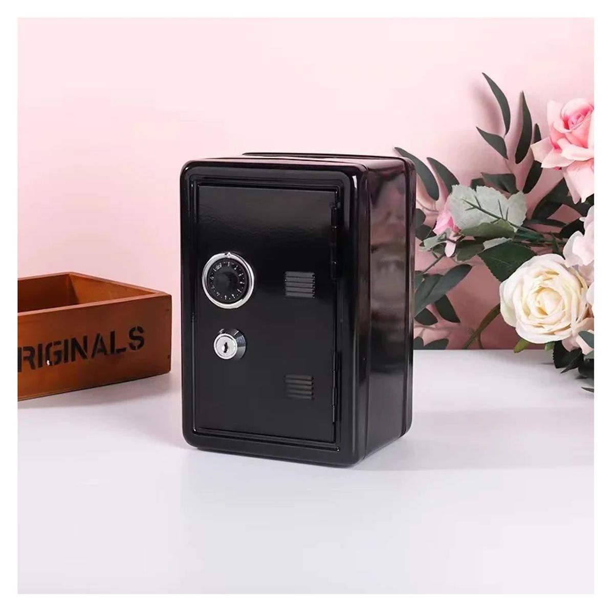 GENERICO - Mini Caja Fuerte De Metal Con Llave Y Cerradura De Combinación