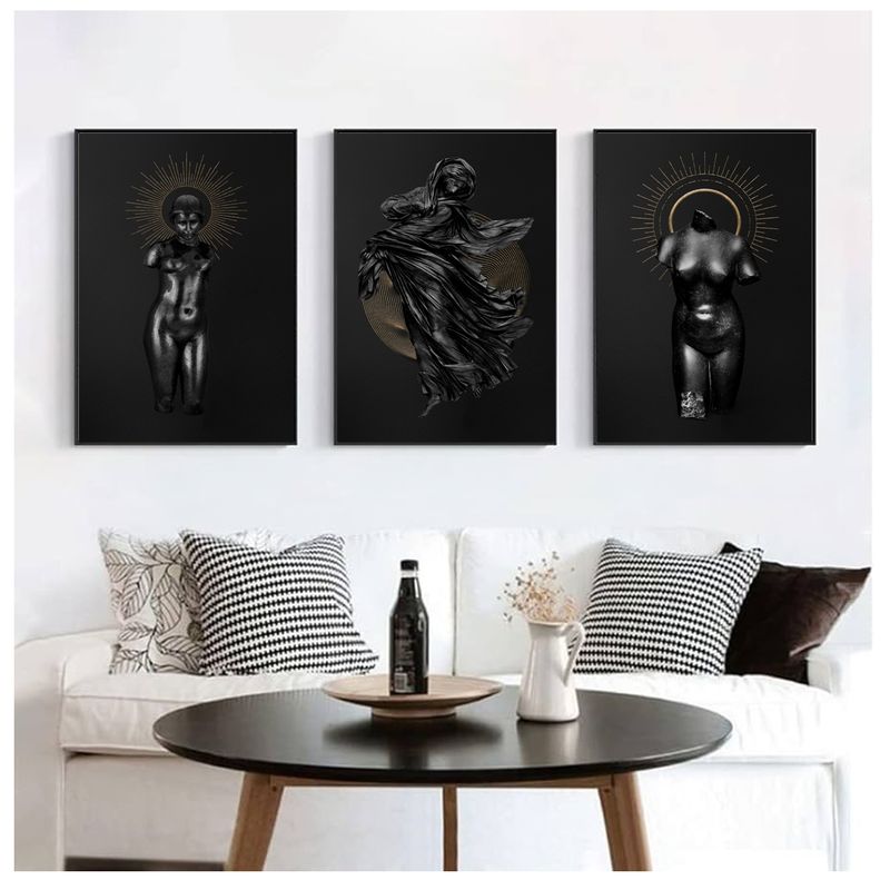 GENERICO - Cuadros  Decorativo Estatua Griega Pack  x 3 Uds  35x50 Cm C/u